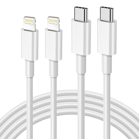 2 Pack 1m Data Transfer Fast PD Charger USB Type C to Apple iPhone iPad iPod Cable Cord Bulk