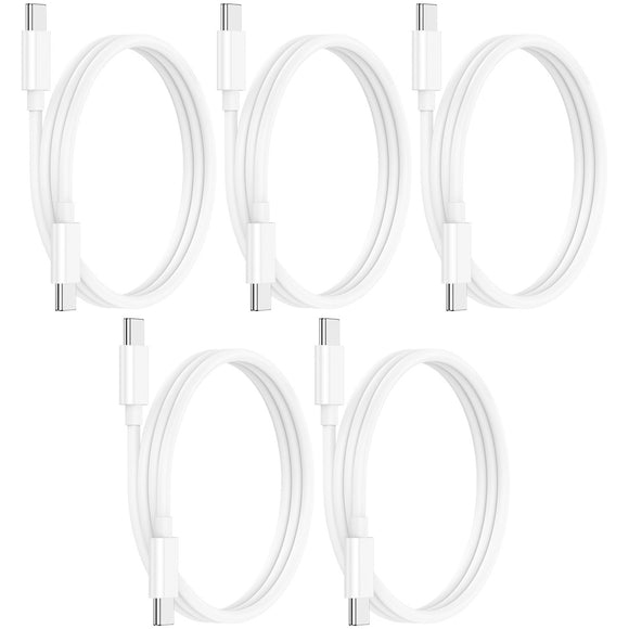 5 Pack 1m Fast PD Charger Data Transfer Sync Charging USB Type C to Type C Cable Cord Bulk