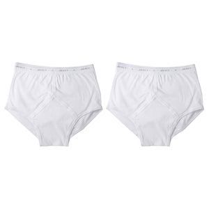 2 Pack Jockey Y-Front Briefs Mens Comfy Cotton Underwear Undies Boxer Bulk White