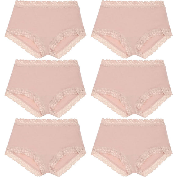 6 Pack Jockey Parisienne Bamboo Full Brief Lace Womens Underwear Panties Dusk Beige Bulk WRHL
