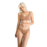 Sloggi Zero Feel 2.0 Soft Bra and Brief Women Ladies Underwear Panties Brown Set
