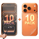 10 Set Tempered Glass Screen Protector for Apple iPhone 17 PRO Front and Film Back Bulk