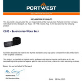 Portwest Elasticated Adjustable Easy Release Work Belt Stretch Webbing Men Women Strong Tactical C105