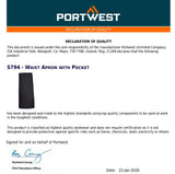 3pcs Portwest S794 3/4 Long Half Waist Apron with Pocket Kitchen Cafe Chef Bulk