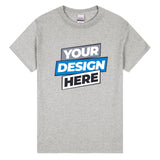 Personalised Customised Mens Custom T-Shirt Logo Text Printing Sport Grey Tee Printed