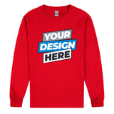 Personalised Customised Mens Custom Long Sleeve T-Shirt Logo Printing Red Tee Printed