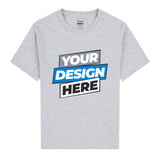 Personalised Printed Boys Girls Kids Custom T-Shirt Logo Printing Sport Grey