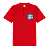 Personalised Mens Custom Printed Polo Collar T-Shirt Logo Printing Red Tee