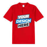 Personalised Mens Polo Custom Printed Collar T-Shirt Logo Text Printing Red Tee