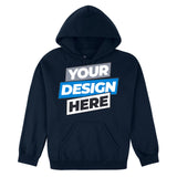 Personalised Mens Custom Printed Hoodie Sweatshirt Logo Text Printing Navy Blue