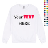 Personalised Mens Custom Printed Sweater Jumper Sweatshirt Flece Text Printing