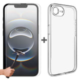 For Apple iPhone 17e Phone Case Cover and Tempered Glass Screen Protector Clear