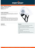 4 Pack Portwest Endurance Plus Work Safety Helmet Vented Hard Hat White Bulk PS55