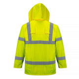 2x Portwest Hi Vis Yellow Waterproof Windproof Vented Safety Rain Jacket Raincoat Bulk H440