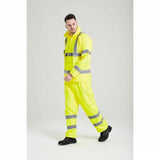 2x Portwest Hi Vis Yellow Waterproof Windproof Vented Safety Rain Jacket Raincoat Bulk H440
