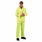 3 Pack Portwest Classic PVC Coated Waterproof Rain Suit Jacket Pants Yellow Raincoat Hooded Bulk