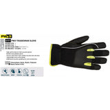 Portwest PW3 Level B Cut Resistant Padded Palm Tradesman Safety Work Gloves A771 Black/Yellow