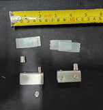 2pcs Display Cabinet Cupboard Glass Door Hinges Swing Pivot Stainless Steel Silver
