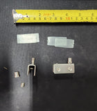 2pcs Display Cabinet Cupboard Glass Door Hinges Swing Pivot Stainless Steel Silver