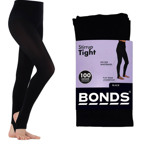 Bonds Stirrup Tights Leggings Womens Pantyhose Stockings 100 Denier Black HXKC1N