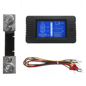 LCD Display DC Battery Current Voltage Monitor Meter 0-200V for Car RV Solar