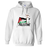 Free Palestine Political Freedom War Flag White Hoodie Mens Hooded Sweater