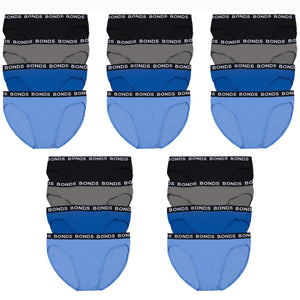 20 Pack Bonds Hipster Briefs Big Mens Plus Size Assorted 3XL-7XL Underwear Bulk Undies Comfy Cotton MVY94W
