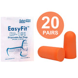 20 Pairs Safetyware Disposable PU Soft Foam Ear Plugs Noise Reduction Cancelling for Work Sleeping Bulk HP-101 Easy Fit Orange