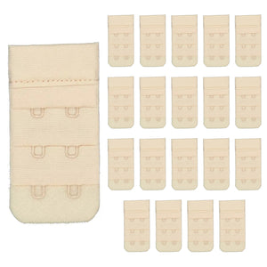 20 Pack Triumph 2 Hook Bra Band Extender Extension Clip On Band Strap Beige Bulk