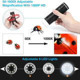 50-1000x Wireless Digital Microscope Handheld USB HD WiFi Camera Phone Magnifier