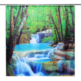 3D Waterfall Nature Scenery Bathroom Shower Curtain Waterproof Extra Long 1.8M Polyester