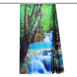 3D Waterfall Nature Scenery Bathroom Shower Curtain Waterproof Extra Long 1.8M Polyester