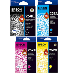 Epson 254XL 252XL High Capacity Ink Cartridge Toner Value Pack Genuine Original