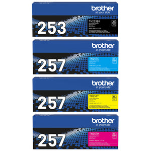 Brother TN 253 257 Ink Cartridge Toner Value Pack Black Cyan Magenta Yellow Genuine Original