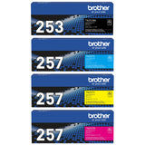 Brother TN 253 257 Ink Cartridge Toner Value Pack Black Cyan Magenta Yellow Genuine Original