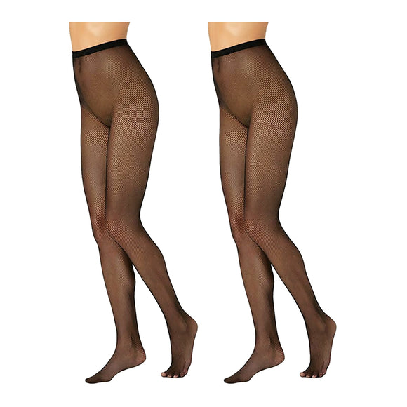 2 Pair RazzaMatazz Fashion Classic Fishnet Tights Womens Pantyhose Stockings Black H80098 Bulk