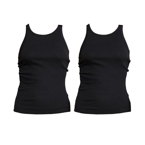 2 Packs Bonds Womens Organic Chesty Singlet Tank Top Underwear Black WTHY