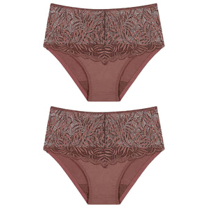 2x Triumph Essential Lace Maxi Womens Underwear Panties Full Briefs Cacao Brown Undies Lingerie