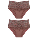 2x Triumph Essential Lace Maxi Womens Underwear Panties Full Briefs Cacao Brown Undies Lingerie