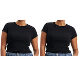 2x Bonds Womens Icons Crew Neck Tee Top Ladies Comfy T Shirt Black CR9DI Bulk