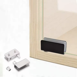 2pcs Display Cabinet Cupboard Glass Door Hinges Swing Pivot Stainless Steel Silver