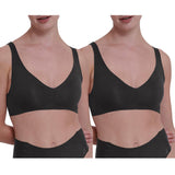 2x Sloggi Zero Feel 2.0 Soft Bra Invisible Comfort Womens Crop Tops Wire Free Wireless Black Padded Bulk