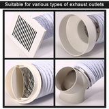 26m 4.9" Aluminum Foil Portable Air Conditioner Extractor Exhaust Hose Pipe Tube Long Double Layer Flexible PVC 12.5cm Diameter