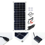 16V 10W 1.2A Monocrystalline Flexible Solar Panel Kit USB Rear Junction Box Set