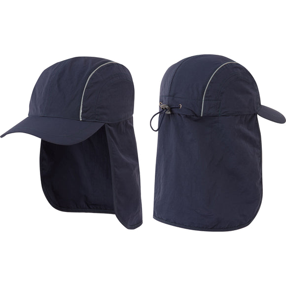 2x Portwest Breathable Sun Shield Cap Reflective Safety Work Hat Neck Protection Shade Visor Navy Bulk