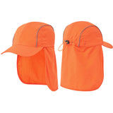 2x Portwest Breathable Sun Shield Cap Reflective Safety Work Hat Neck Protection Shade Visor Orange Bulk