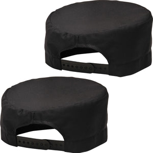 Portwest 2 Pack S899 Chefs Skull Cap Adjustable Water Resistant Hat Bulk Black for Men & Women Kitchen Cooking Baker Restaurants Catering