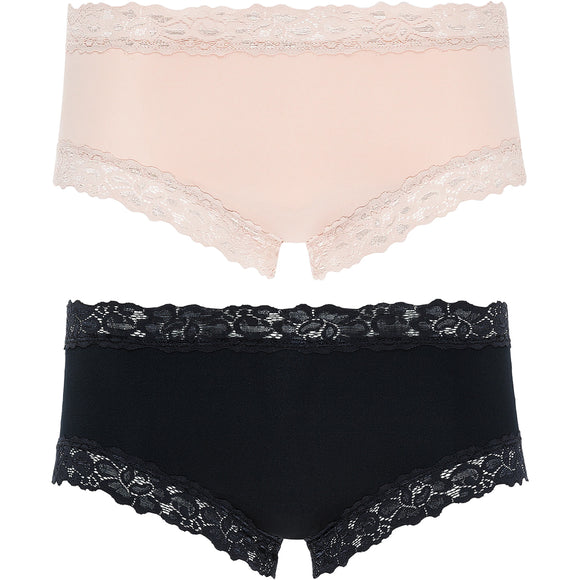 2x Jockey Parisienne Classic Boyleg Lace Womens Underwear Panties Black Dusk Beige Bulk WWLF