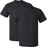 2 Pack Mens Cotton Blank Plain Basic Crew Neck Short Sleeve T-Shirt Tee Top Bulk Classic Regular Fit