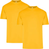 2 Pack Mens Cotton Blank Plain Basic Crew Neck Short Sleeve T-Shirt Tee Top Bulk Classic Regular Fit